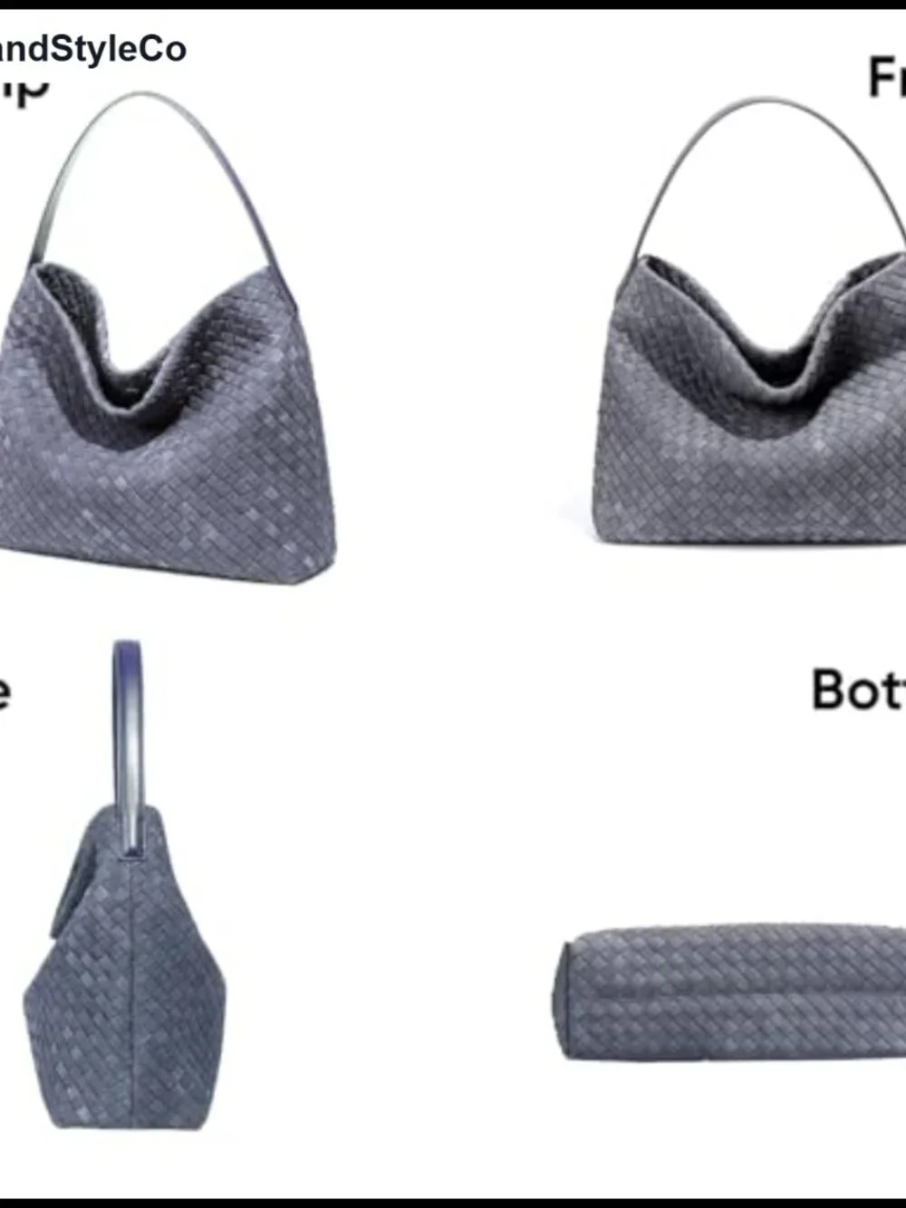 Suede Woven Hobo Tote Bag, Roomy Vegan Shoulder Purse